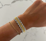 Thick Two Toned Bracelet by CSP. LIFETIME WARRANTY + WATER RESISTANT