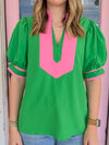 Sasha Green/Pink Top