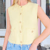 Lemon Sleeveless Sweater Top