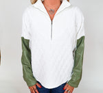 The Half Zip Textured Sweater, THML.