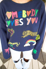 Somebody Loves You Navy Sweatshirt