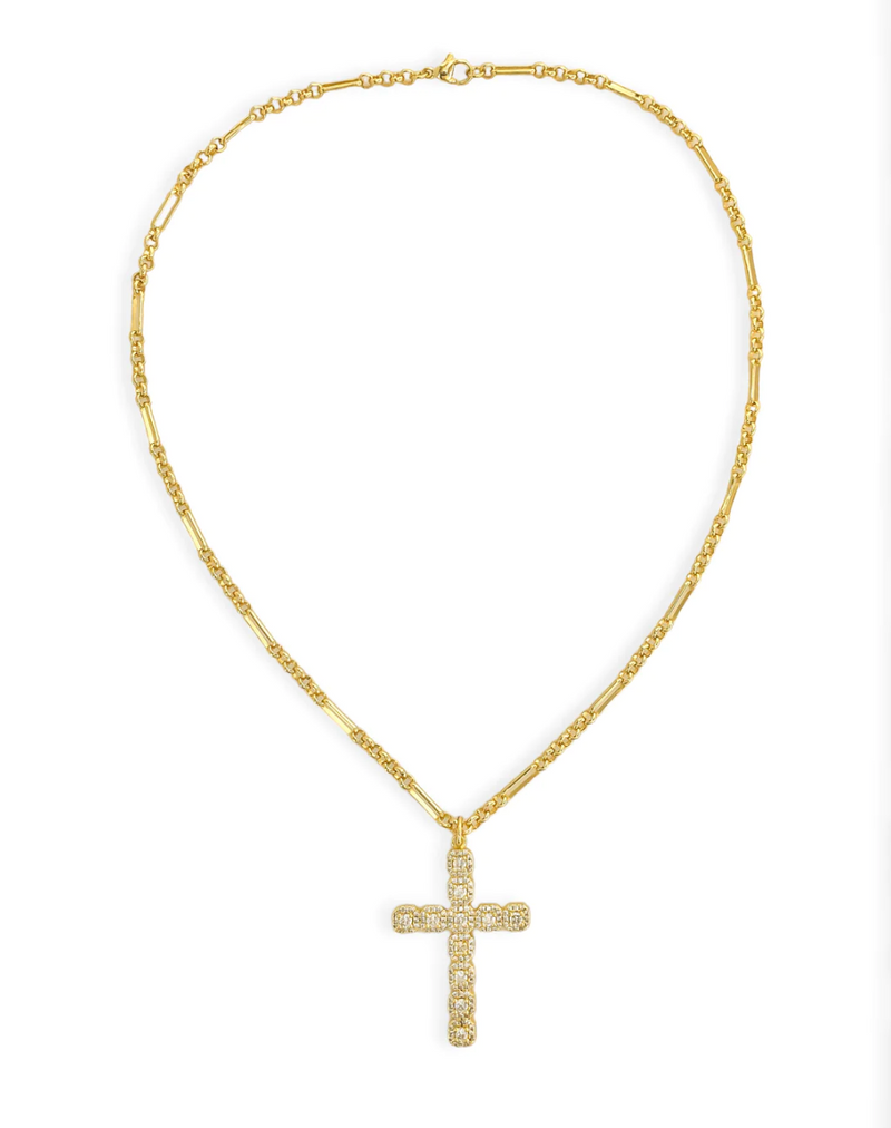 Large Gold Cross Necklace