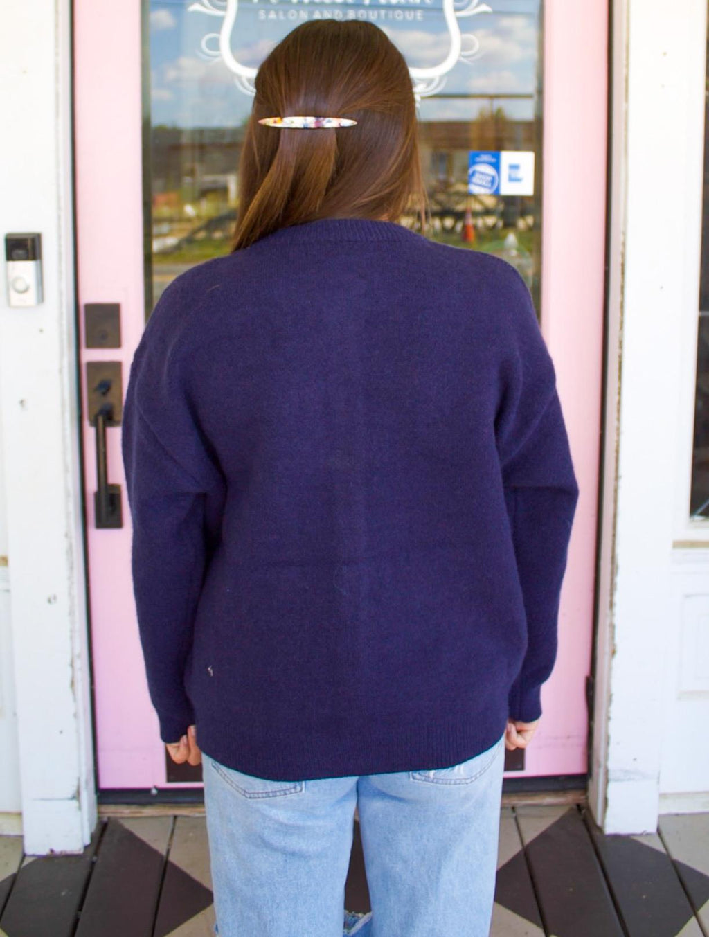 Dog Lover Cardigan, Navy