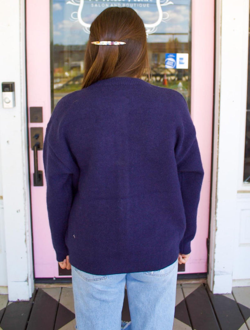 Dog Lover Cardigan, Navy