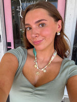 Pearl & Bean Shape Earrings