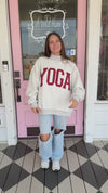 PILATES & YOGA Print Reversible Mockneck Sweatshirt