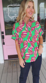 The Gianna Green Print Top