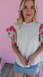 The Francy Floral Embroidered Top, THML.