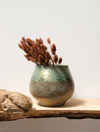 Stoneware Planter with Iridescent Glaze
